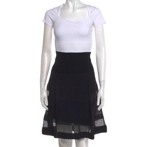 Y2k Missoni Black White Square Neck Midi Dress Sz 10 46 Layered Textured Stretch